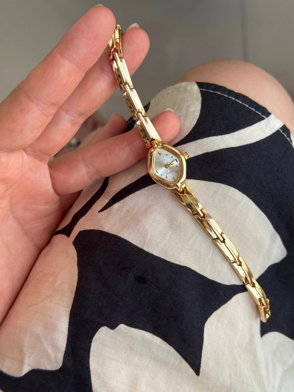 Gold Women’s Bracelet Watch, Quartz Movement, Minimalist Design