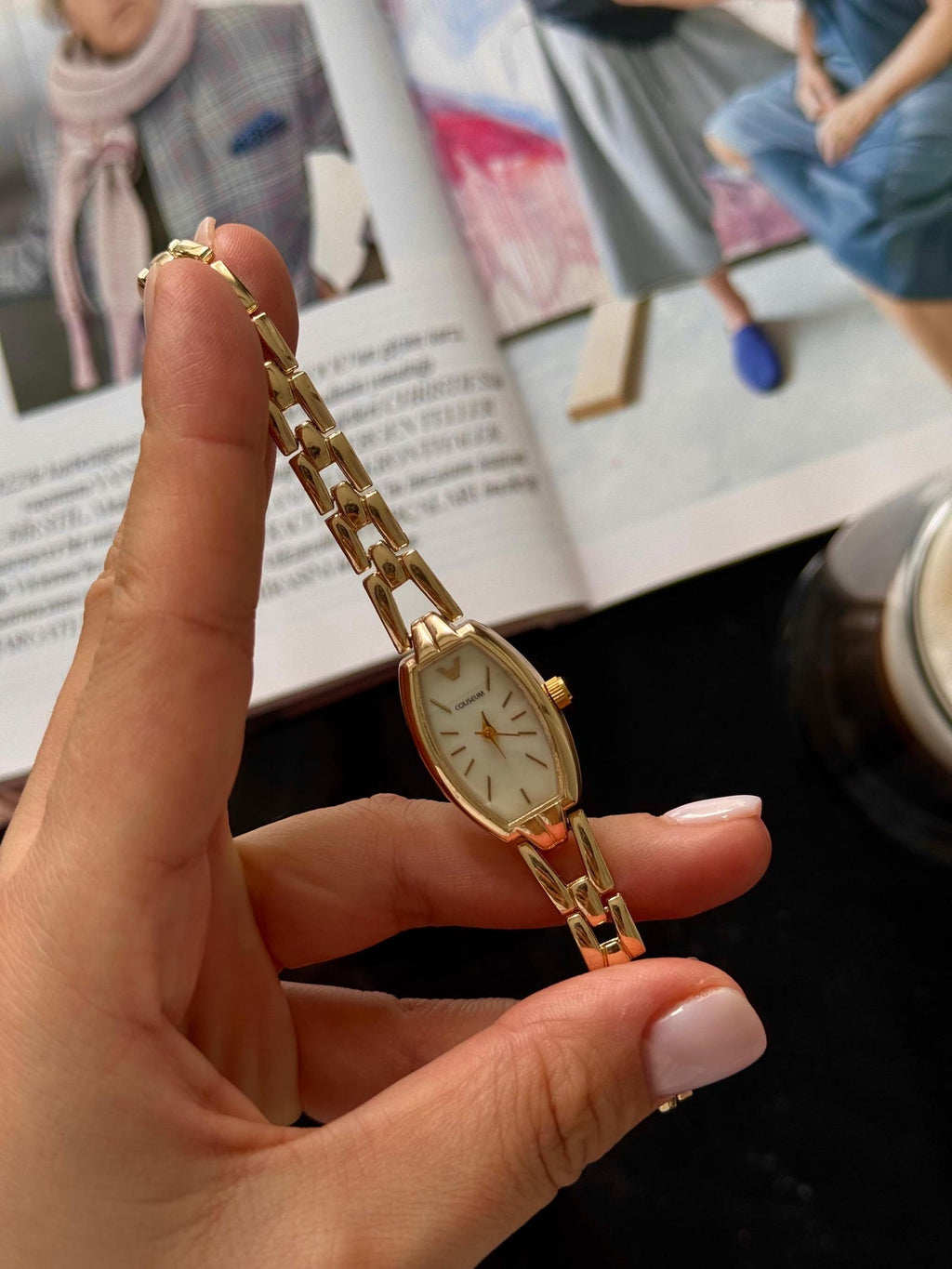 Gold Women’s Bracelet Watch, 22mm Oval Dial, Minimalist Design, Gift for Her