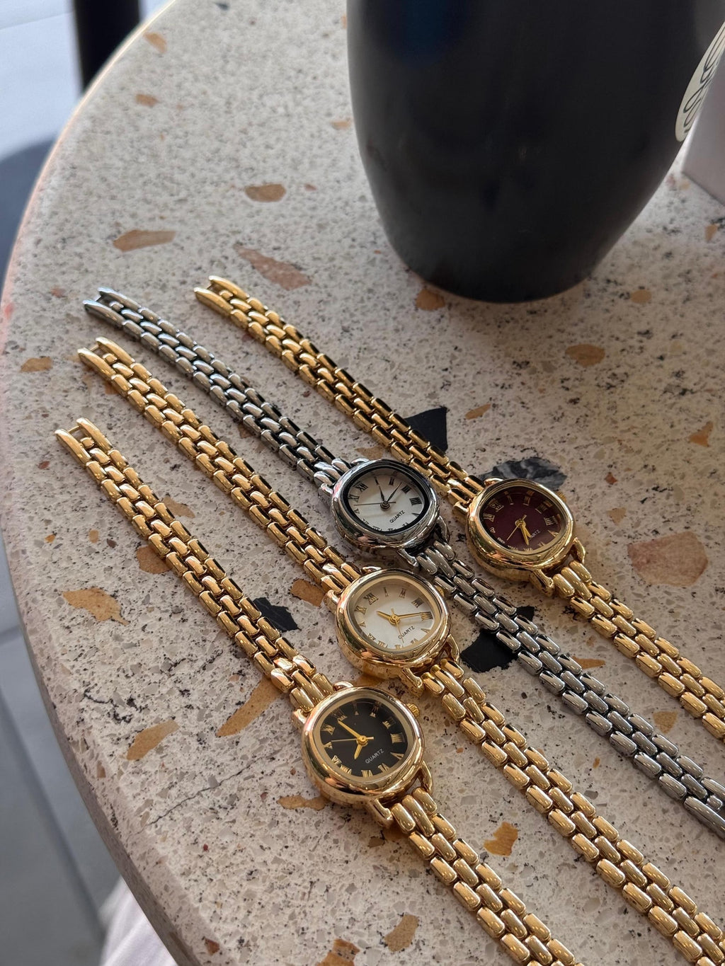 Gold Tone Women's Watch – Classic Roman Numerals – Elegant Quartz Bracelet Watch