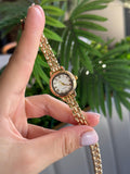 Gold Tone Women's Watch – Classic Roman Numerals – Elegant Quartz Bracelet Watch