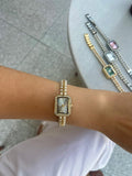 Pearl Bracelet Women’s Watch, Rectangular Dial 26–30mm, Gift for Her