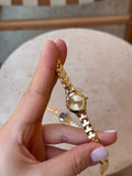 Gold Women’s Watch, Elegant Dial with Crystal Markers, Classic Bracelet,  Gift for Her