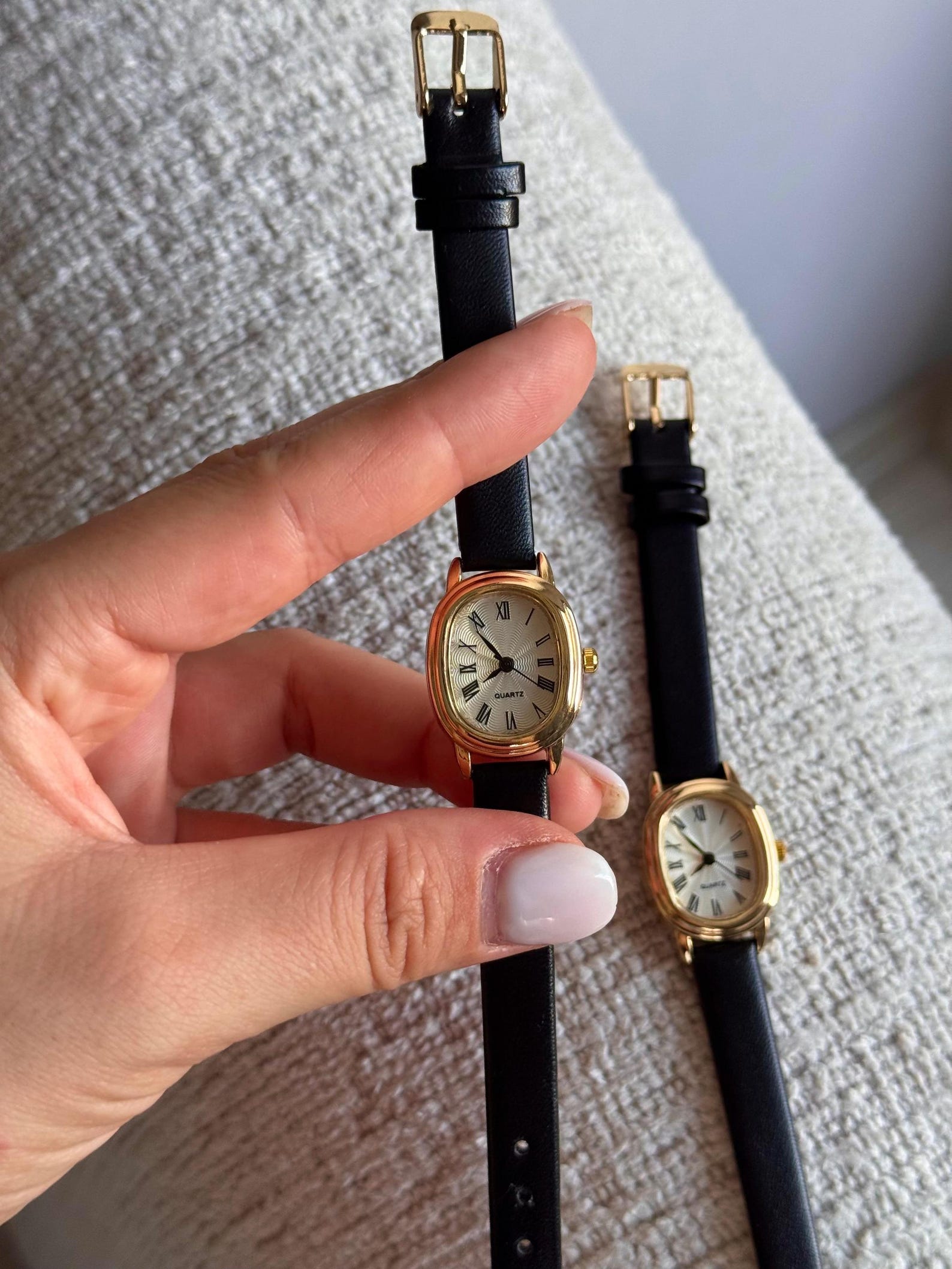Gold Women’s Watch, Minimalist Leather Strap Watch, Gift for Her, Everyday