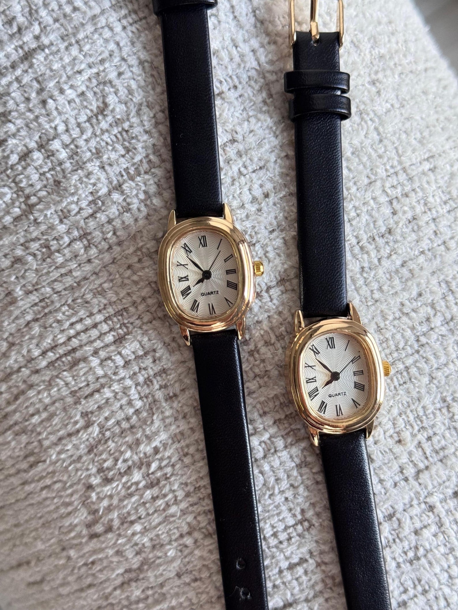 Gold Women’s Watch, Minimalist Leather Strap Watch, Gift for Her, Everyday
