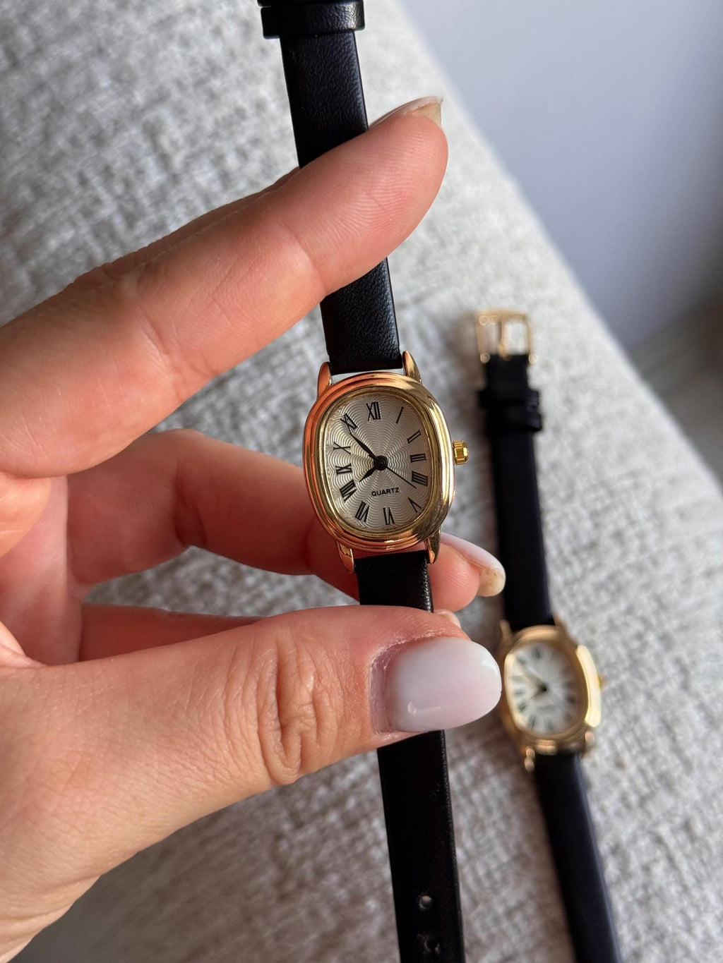 Gold Women’s Watch, Minimalist Leather Strap Watch, Gift for Her, Everyday