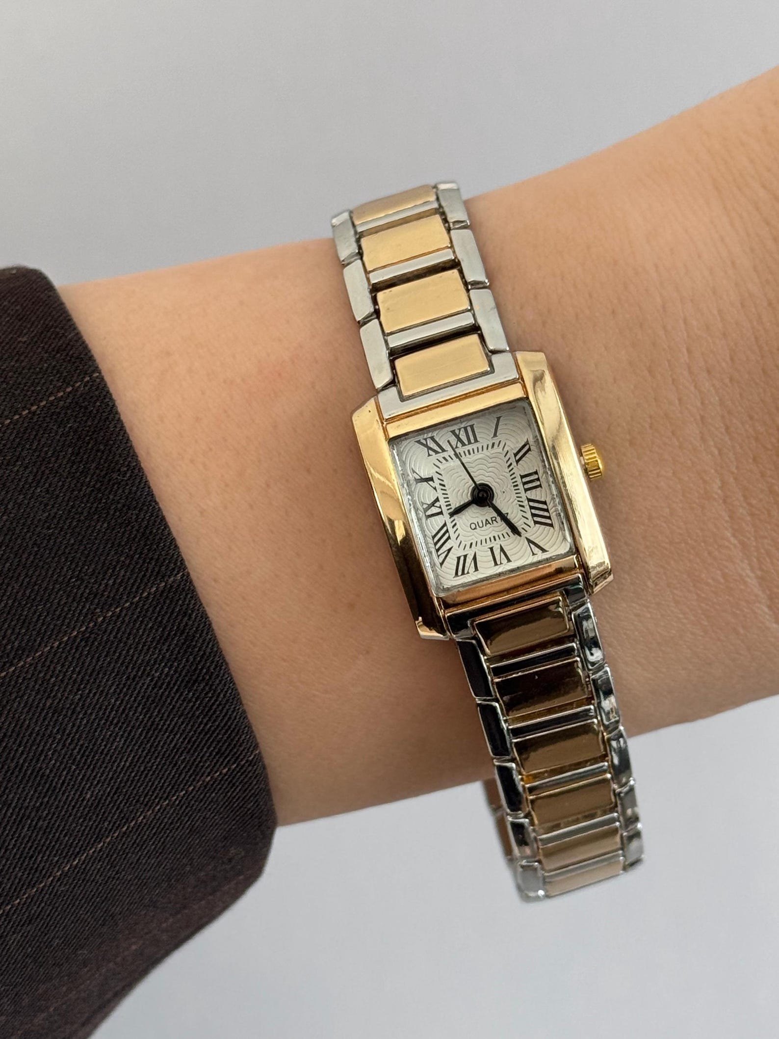 Gold Women’s Watch, Square Design, Quartz Movement, Gift for her