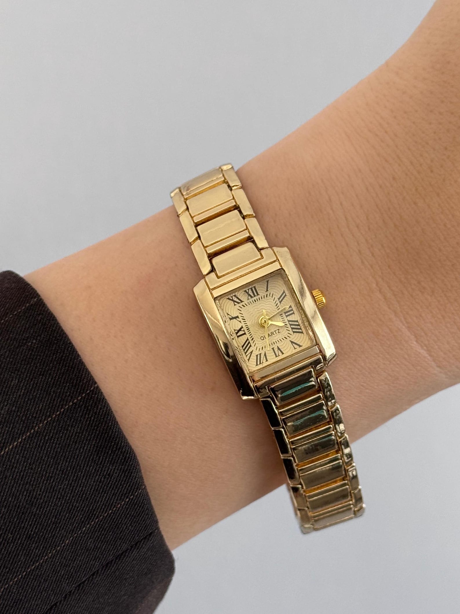 Gold Women’s Watch, Square Design, Quartz Movement, Gift for her