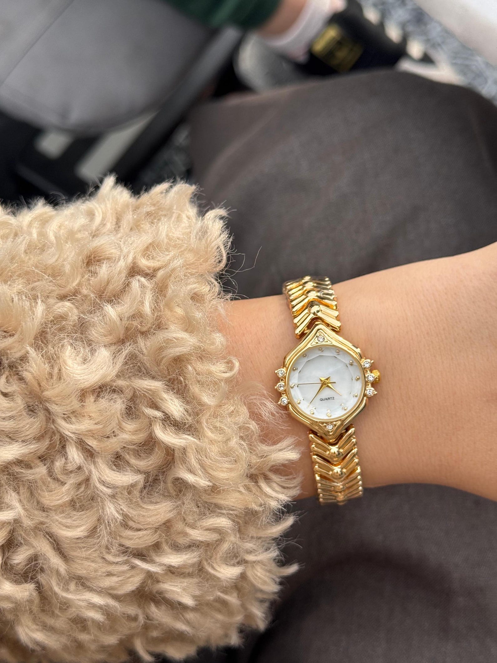 Gold Women’s Watch,Bracelet, Oval Dial, 26mm, Gift for Her