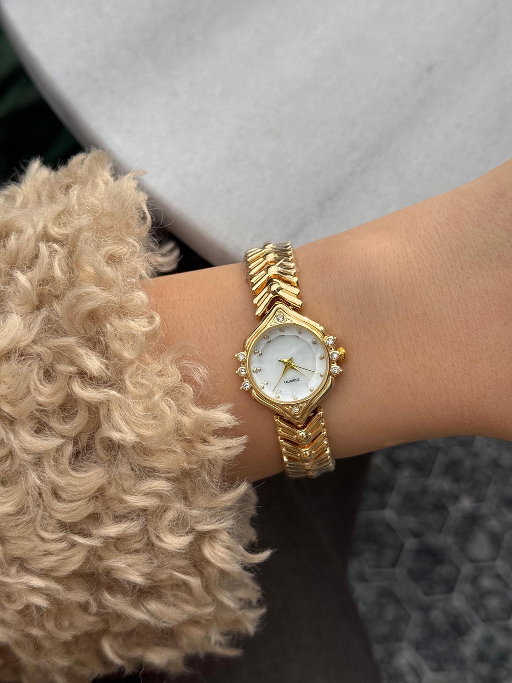 Gold Women’s Watch,Bracelet, Oval Dial, 26mm, Gift for Her