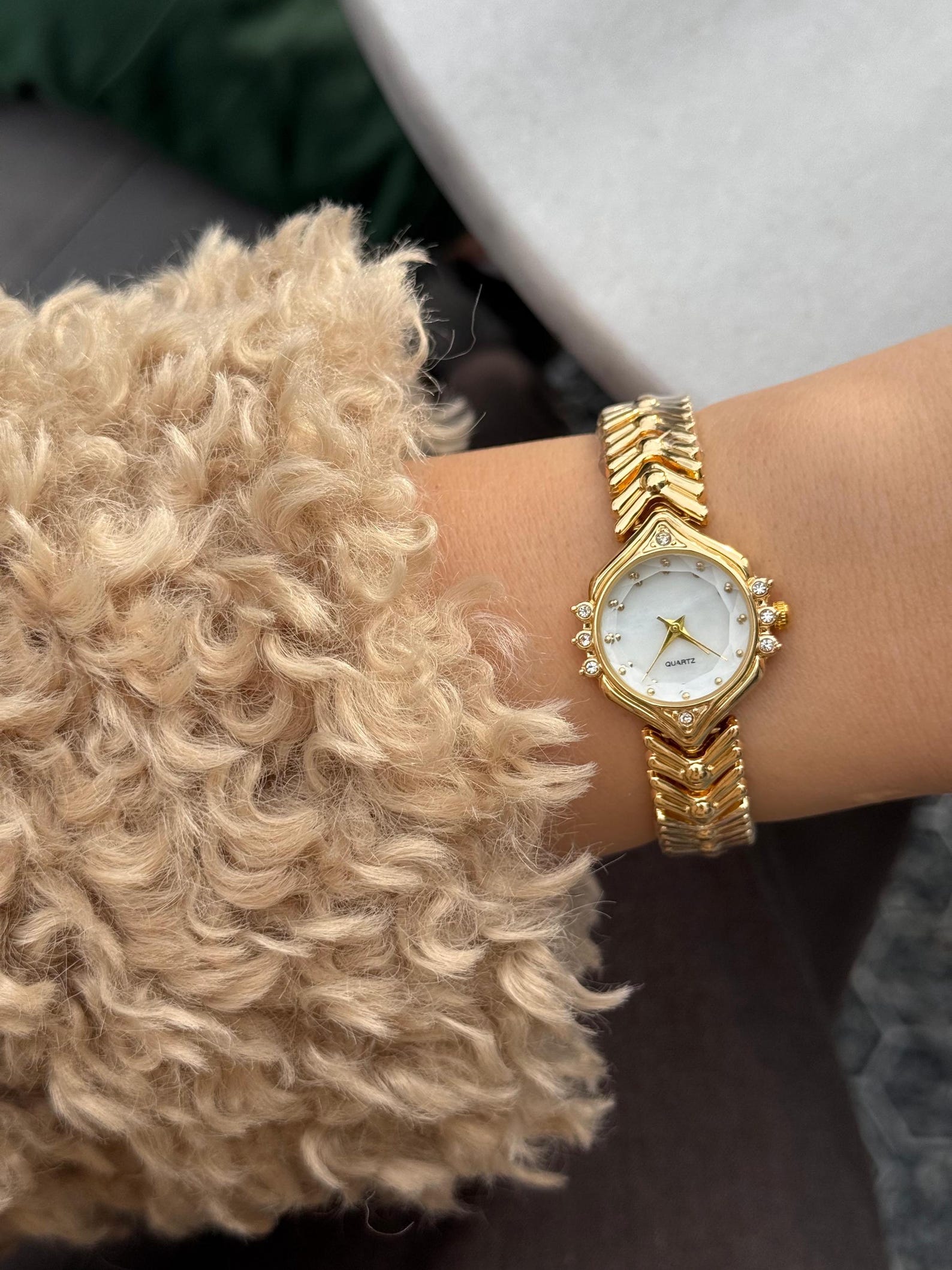 Gold Women’s Watch,Bracelet, Oval Dial, 26mm, Gift for Her