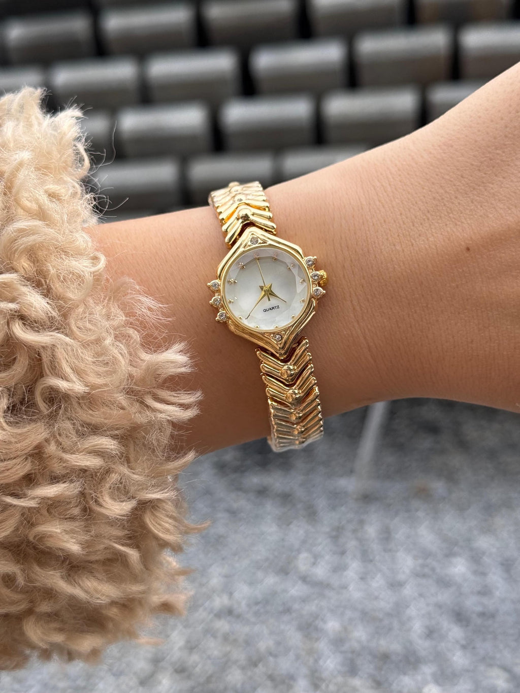 Gold Women’s Watch,Bracelet, Oval Dial, 26mm, Gift for Her