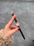 Women’s Gold Watch – Burgundy Strap, Minimalist Dial, Gift for Her