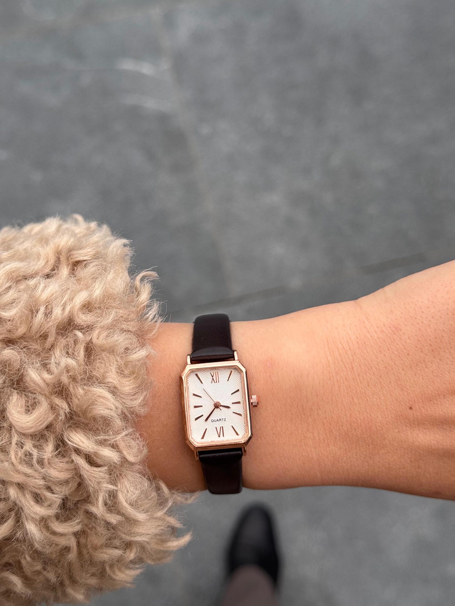 Rectangle Women’s Watch: Brown Leather Strap, 20mm Small Dial, Gift for Her