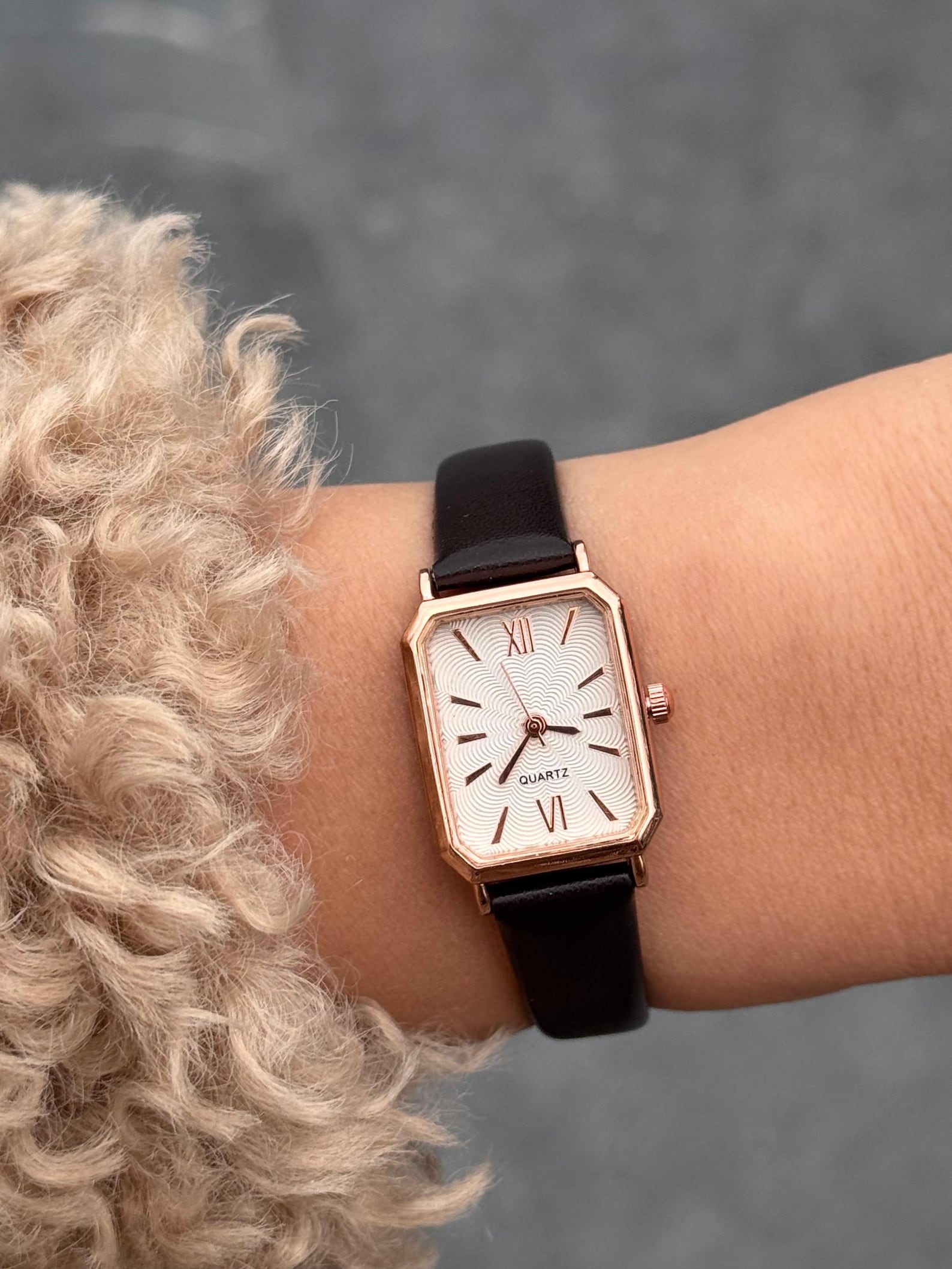 Rectangle Women’s Watch: Brown Leather Strap, 20mm Small Dial, Gift for Her