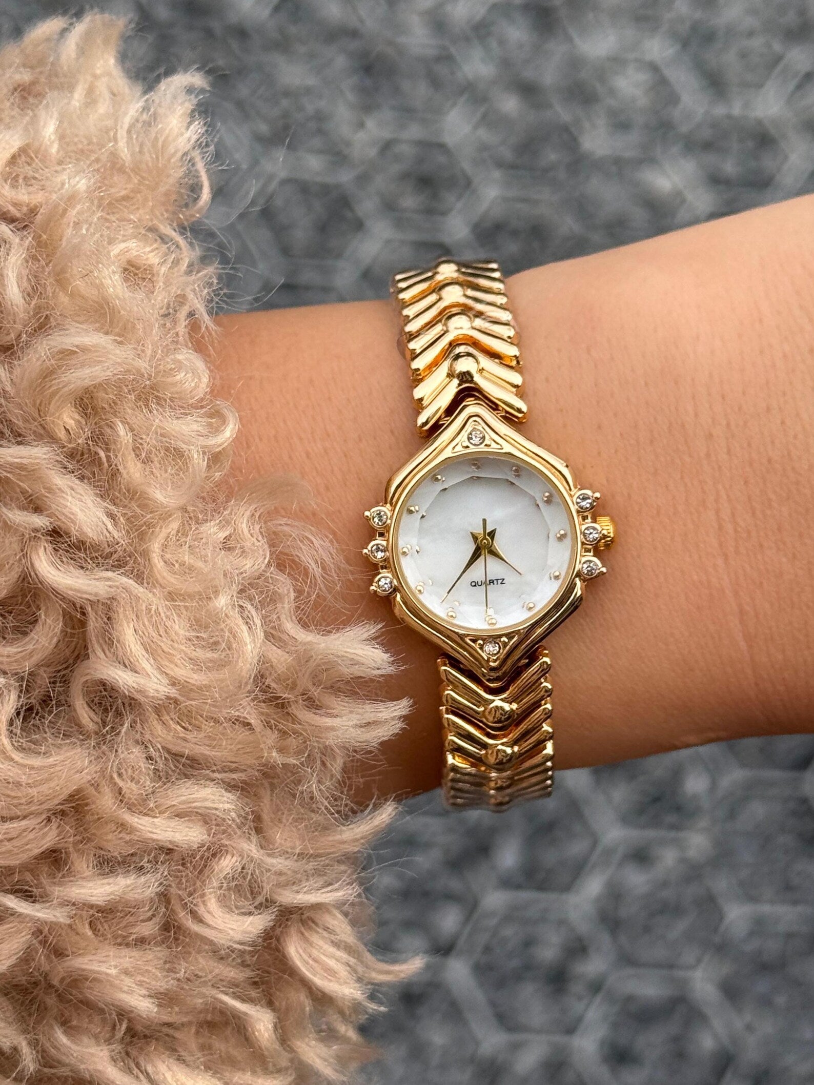 Gold Women’s Watch,Bracelet, Oval Dial, 26mm, Gift for Her