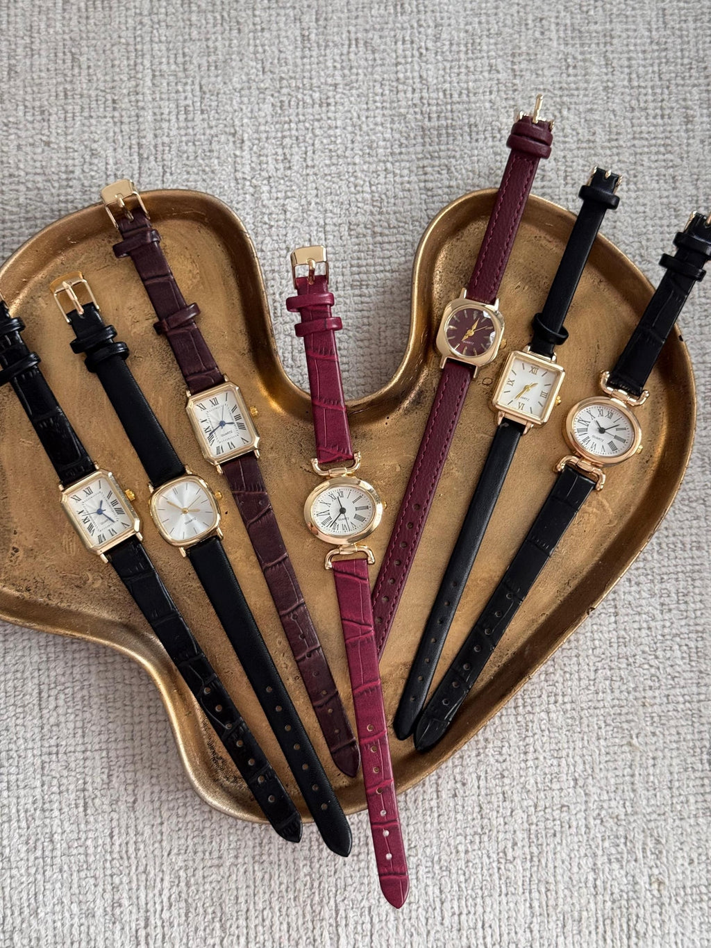 Women’s Watch, Faux Leather Strap, Gold-tone Case, Minimalist Design