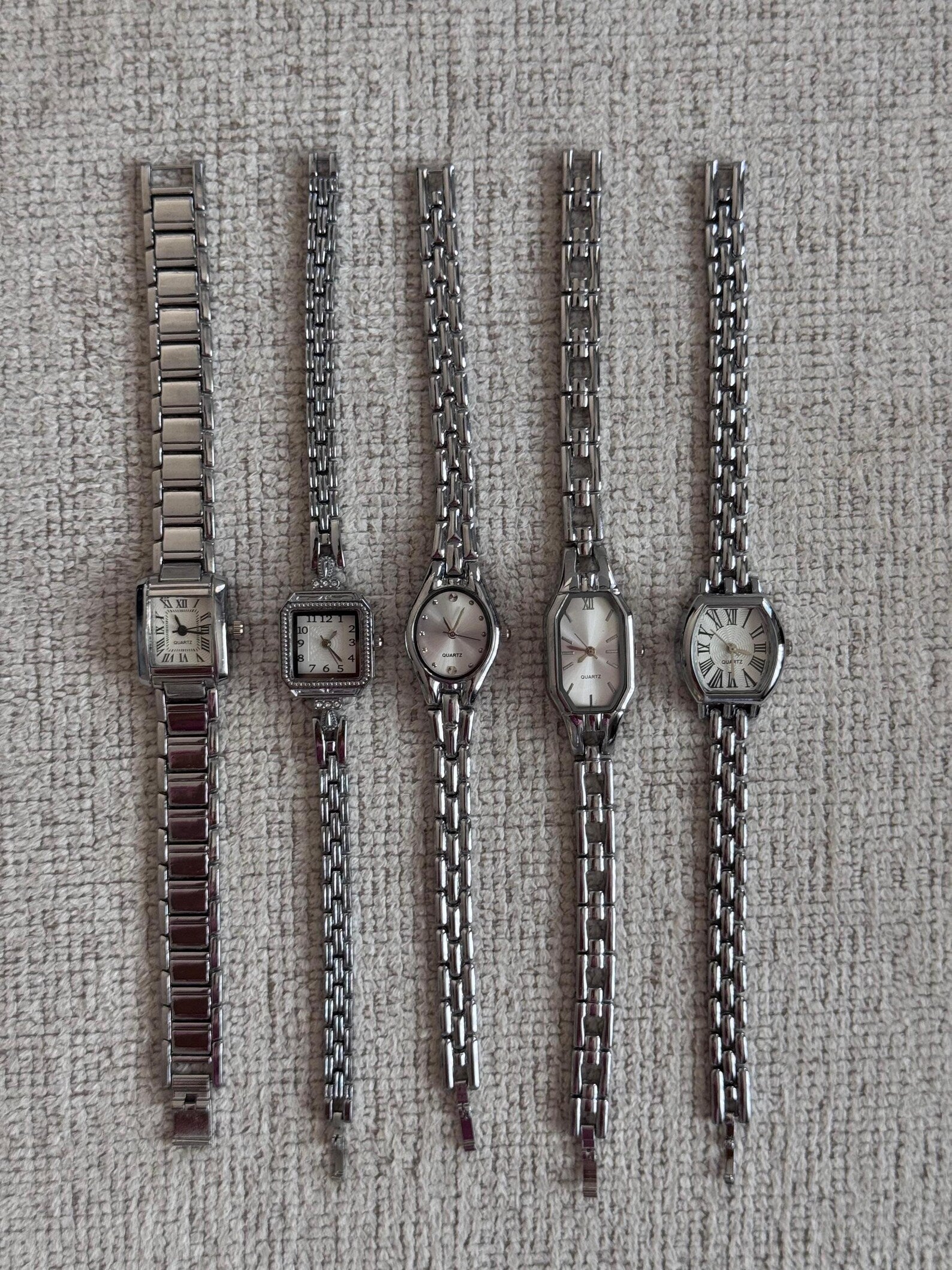 Silver Women’s Watch, Minimal Bracelet, Quartz Movement, Gift for Her