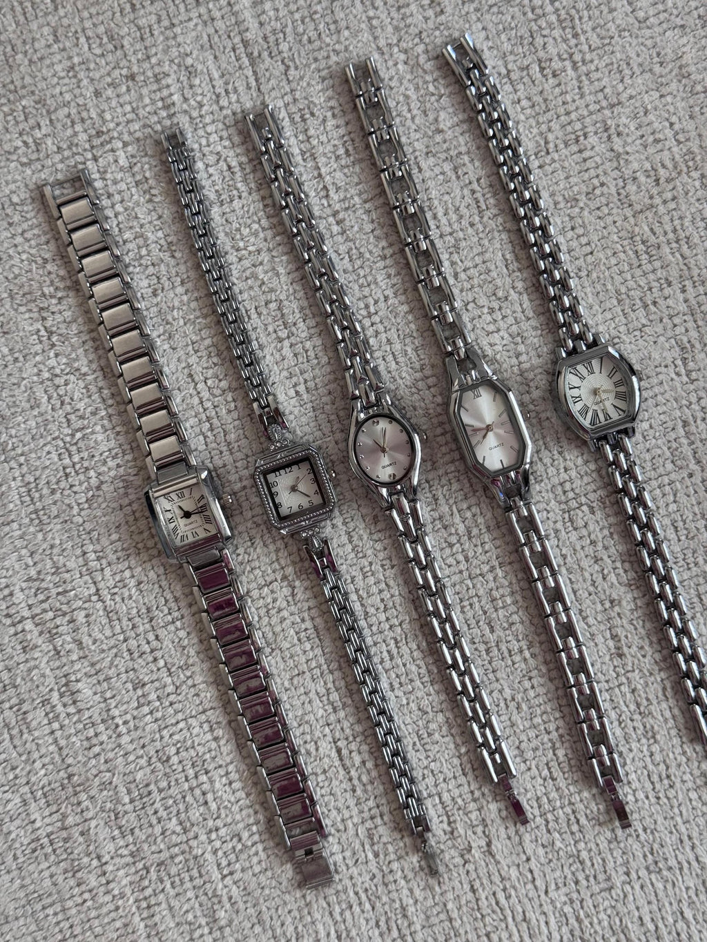 Silver Women’s Watch, Minimal Bracelet, Quartz Movement, Gift for Her