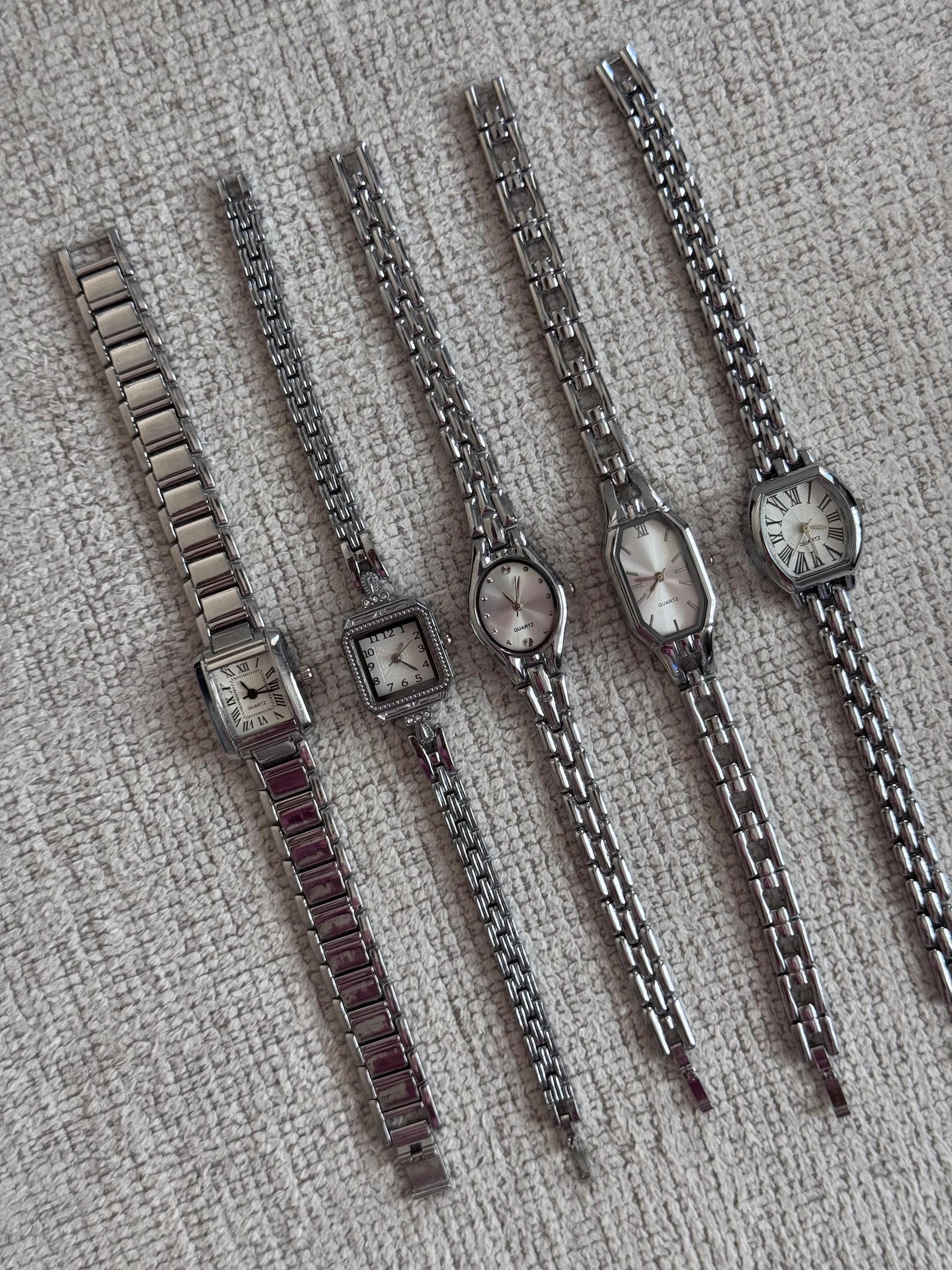 Silver Women’s Watch, Minimal Bracelet, Quartz Movement, Gift for Her
