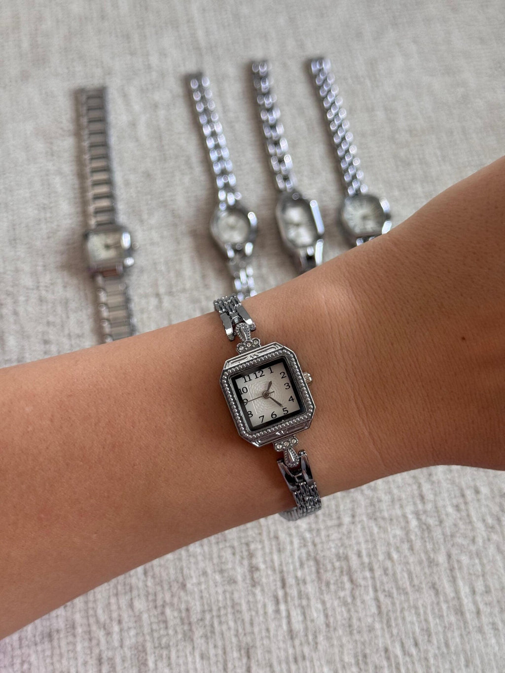 Silver Women’s Watch, Minimal Bracelet, Quartz Movement, Gift for Her