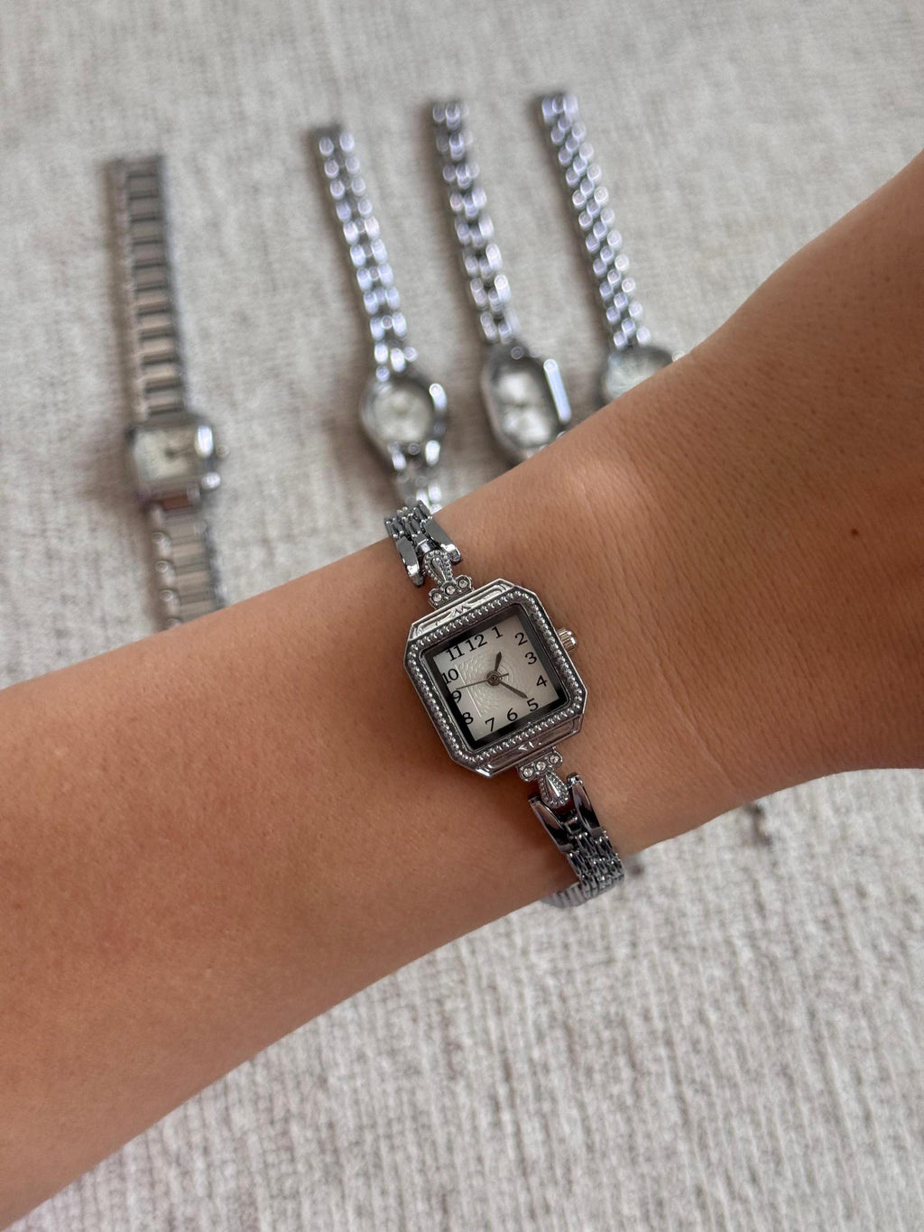 Silver Women’s Watch, Minimal Bracelet, Quartz Movement, Gift for Her