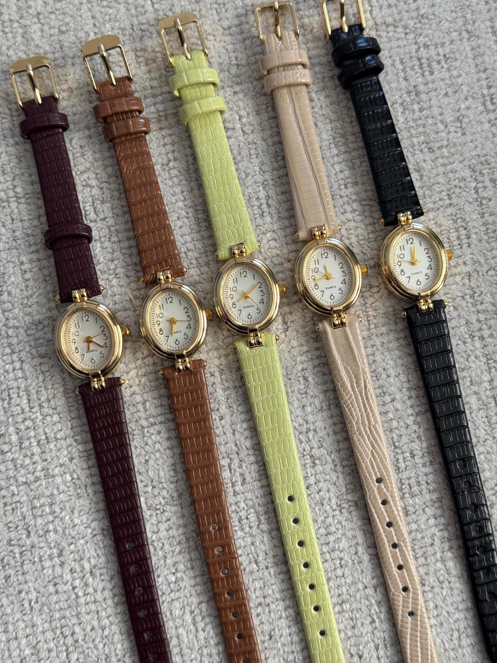 Leather Strap Women’s Watch, Gold-tone Accents, Quartz Movement, Gift for Her
