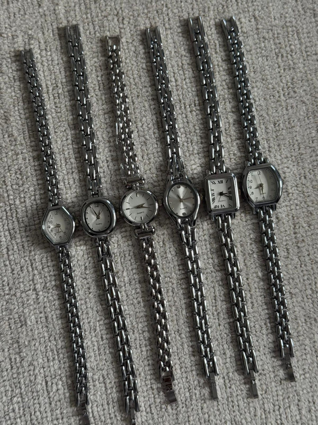 Silver Women’s Watch, Minimalist Dial, Stainless Steel Bracelet, Gift for Her
