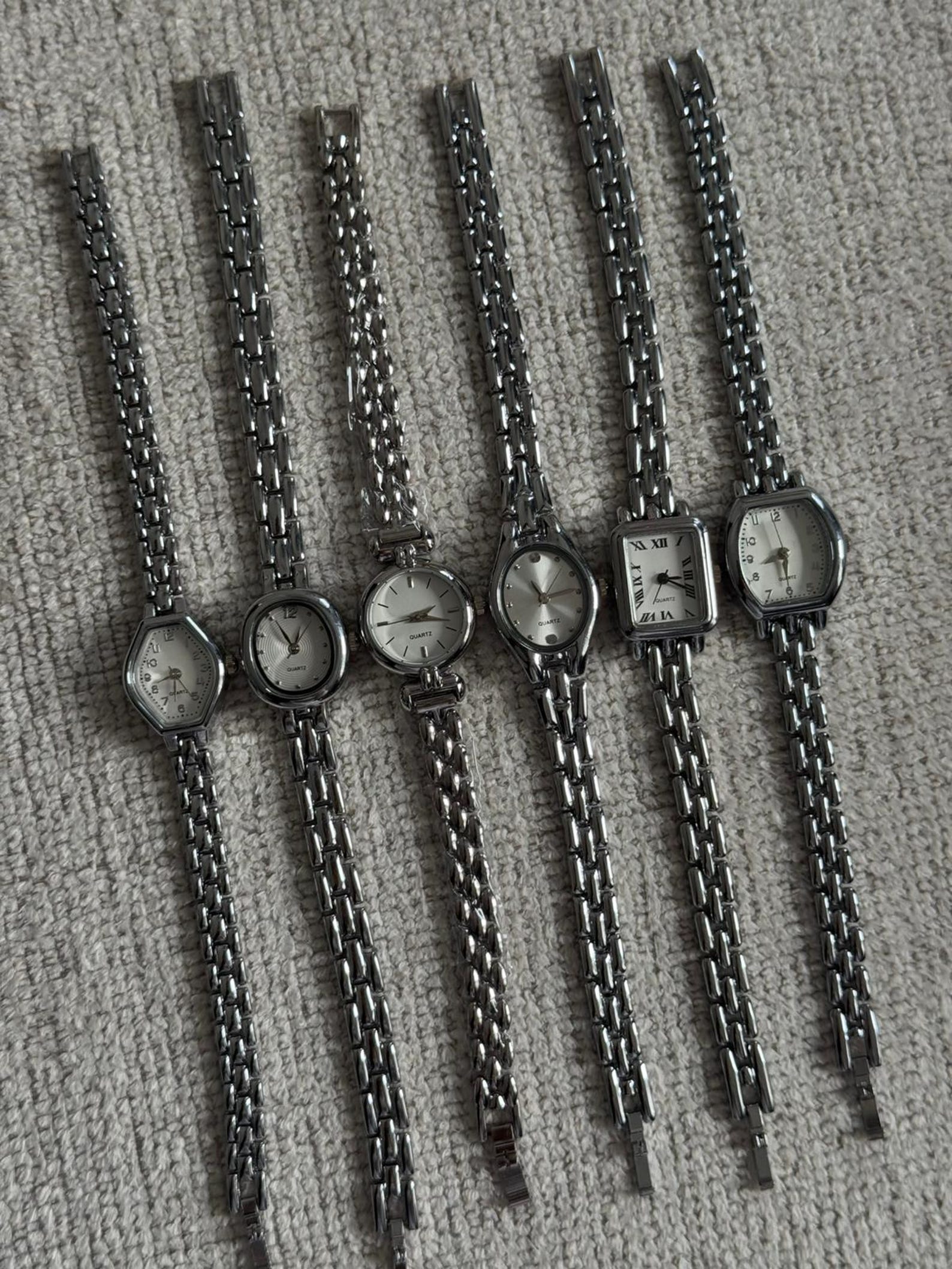 Silver Women’s Watch, Minimalist Dial, Stainless Steel Bracelet, Gift for Her