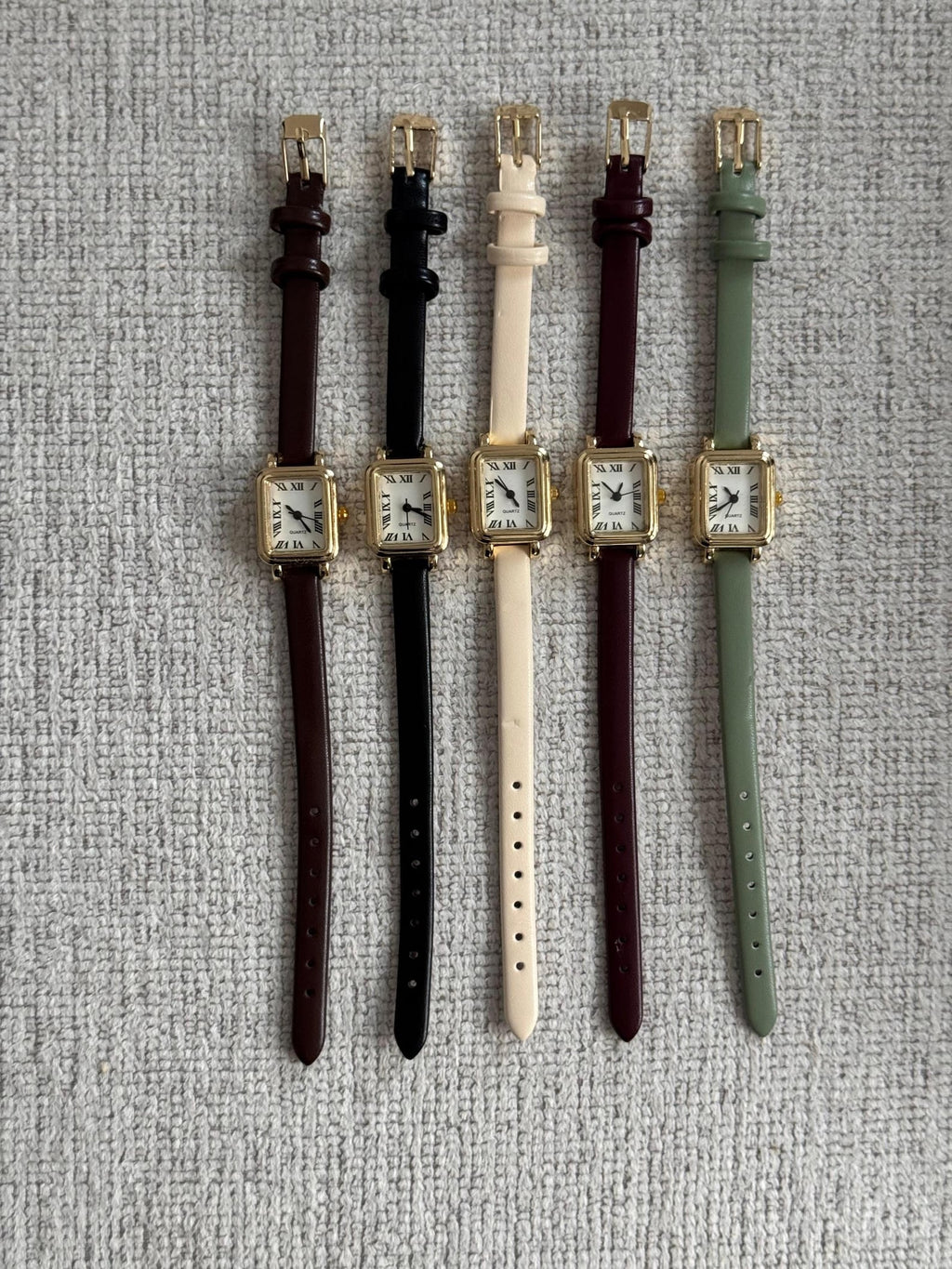 Gold Women’s Watch, Square Dial, Minimalist Design, Gift for Her