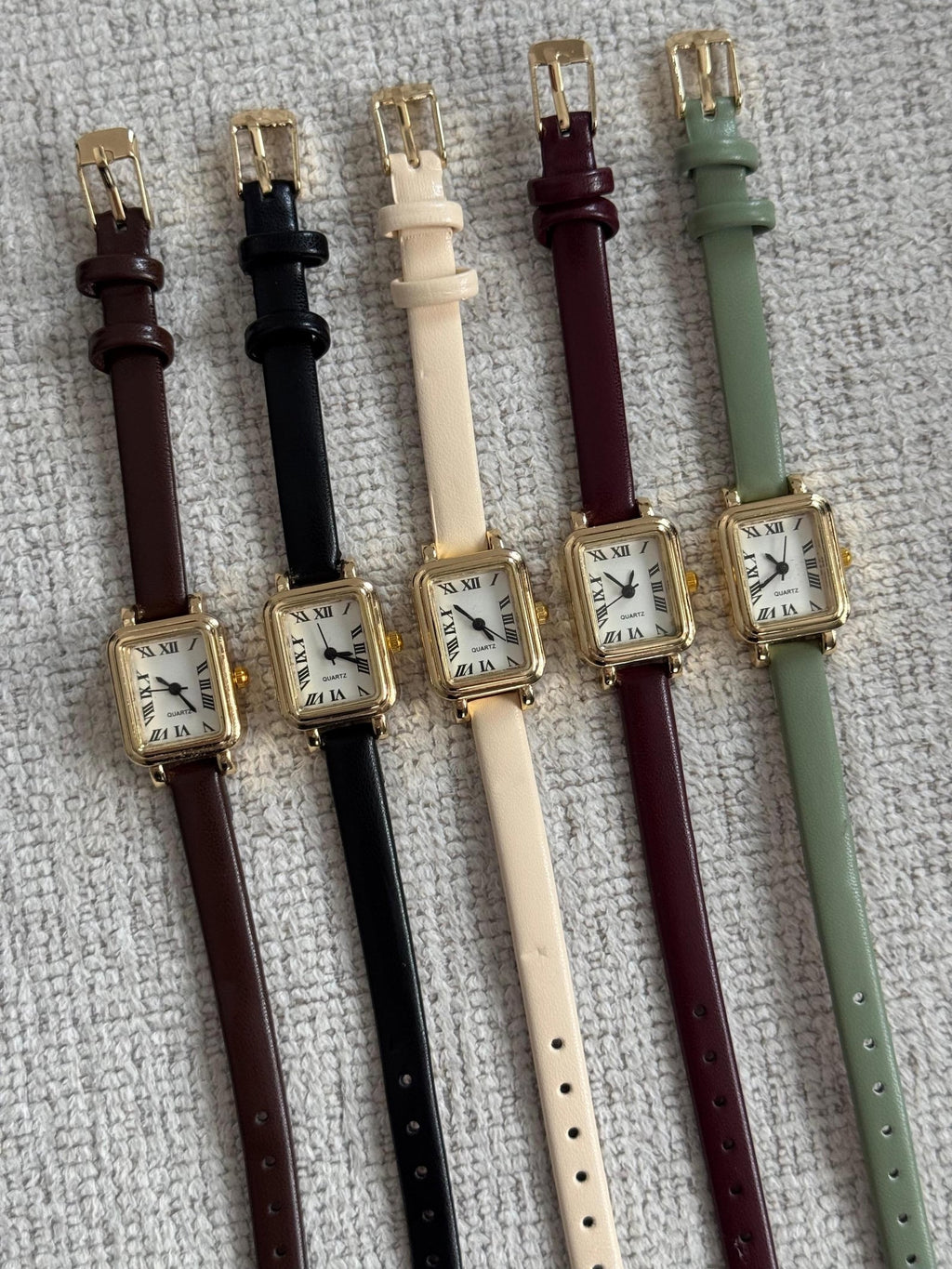 Gold Women’s Watch, Square Dial, Minimalist Design, Gift for Her