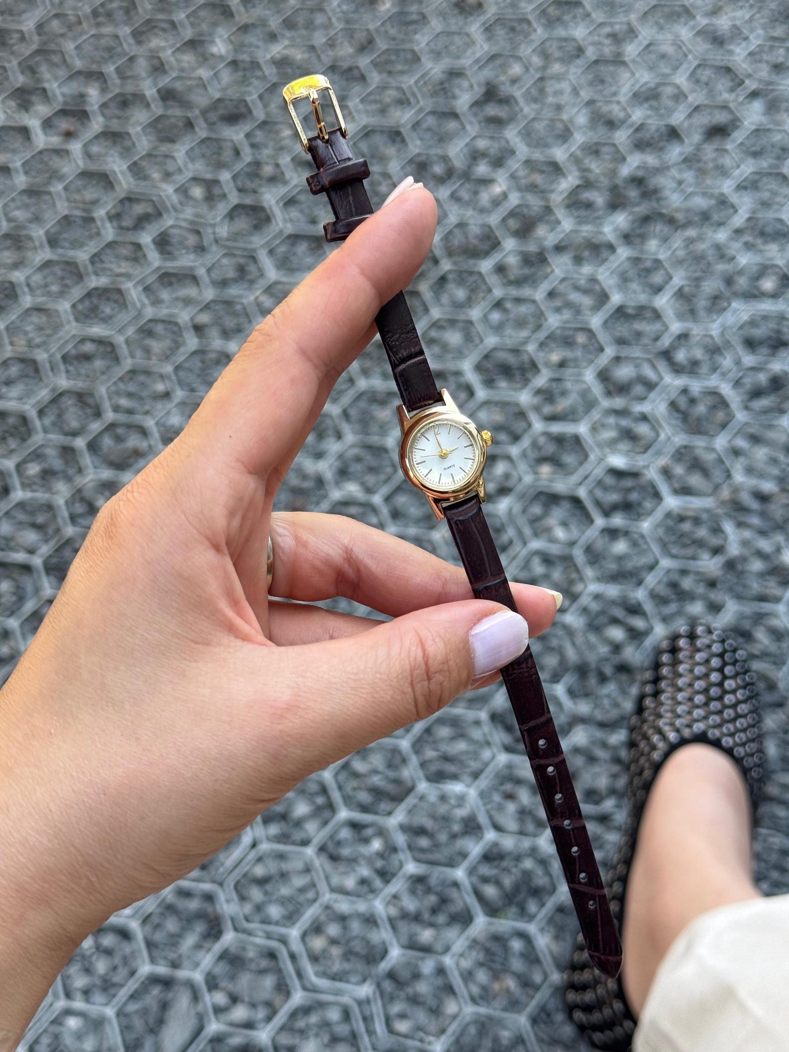 Gold Women’s Watch Minimalist, Leather Strap Watch, Gift for Her