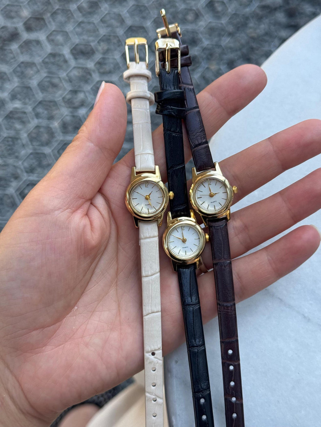 Gold Women’s Watch Minimalist, Leather Strap Watch, Gift for Her