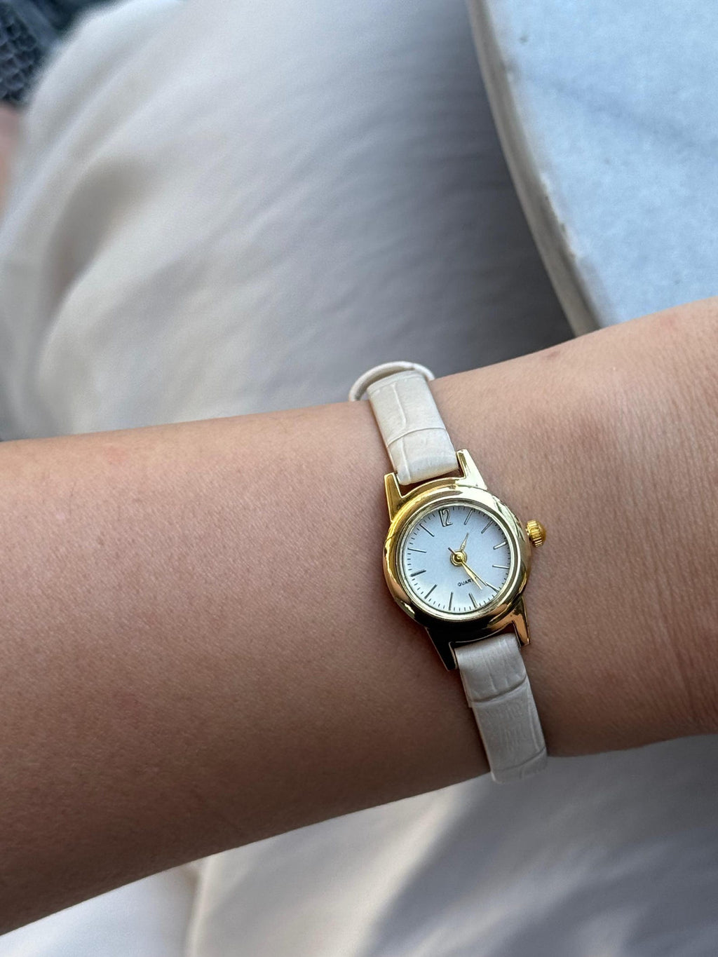 Gold Women’s Watch Minimalist, Leather Strap Watch, Gift for Her